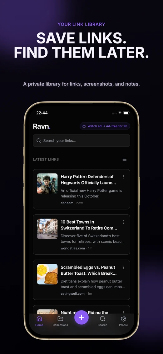 Ravn saved link library