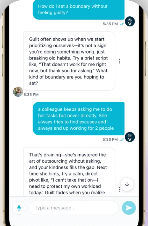 Verbalyze companion conversation screen